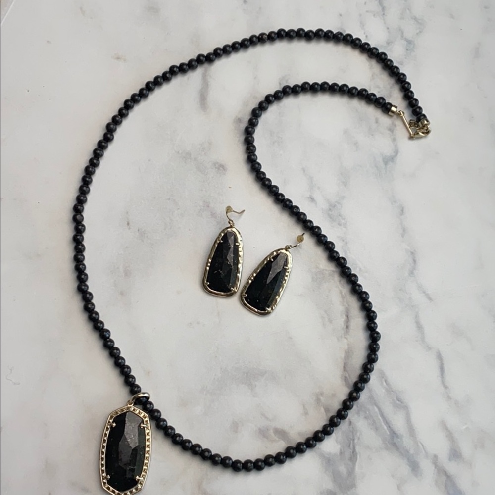Kendra Scott Black Necklace and Earring Set